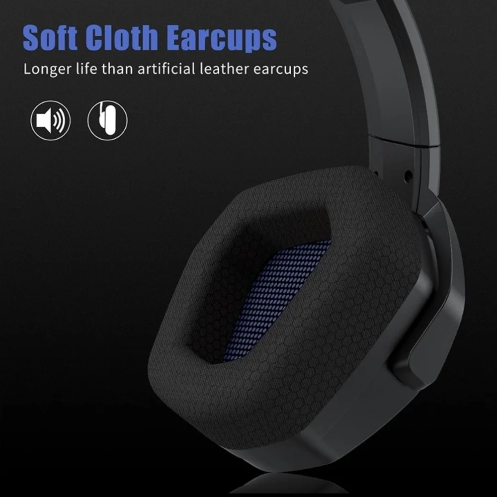Black and Blue Gaming Headset with USB Adapter